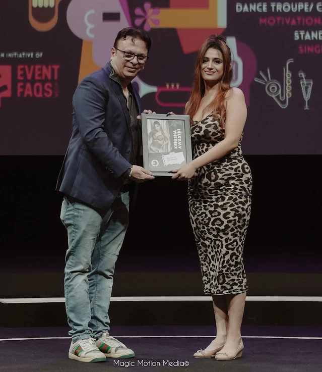 Kenisha Awasthi receiving award